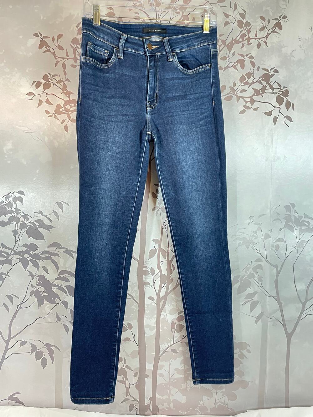 Flying Monkey Mid Rise Skinny Dark Wash Denim Jeans Sz 28 Stretch Casual Fitted